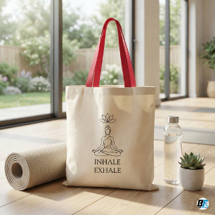 Bolsa Tote Inale Exale Yoga Meditação Pose de Lótus Minimalis