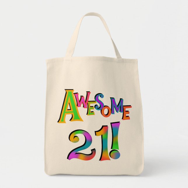 Bolsa Tote Incrível 21 t-shirts e presentes de aniversário (Frente)