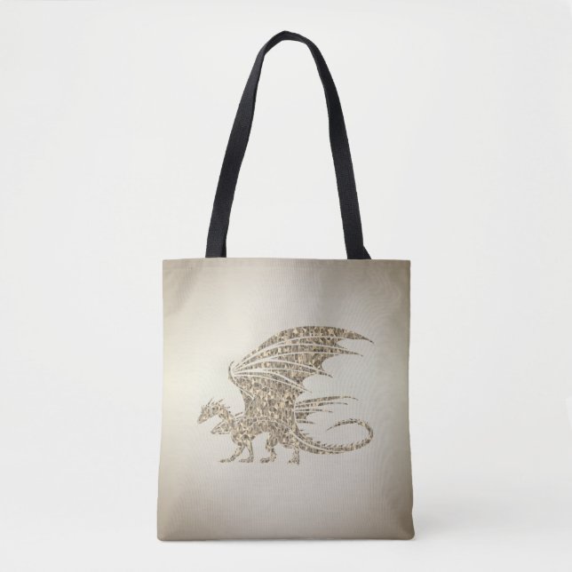 Bolsa Tote Incrível Ouro de Dragão Mosaico (Frente)