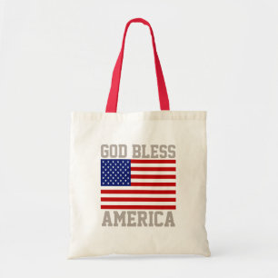 Bolsa Tote Incrível Patriótico Deus Abençoa a Bandeira Americ