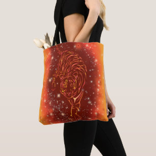 Bolsa Tote Incrível Tigre Correndo Na Noite Estrelada Da Gal