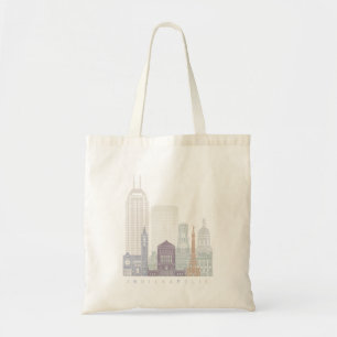 BOLSA TOTE INDIANAPOLIS SKYLINE POSTER PASTEL