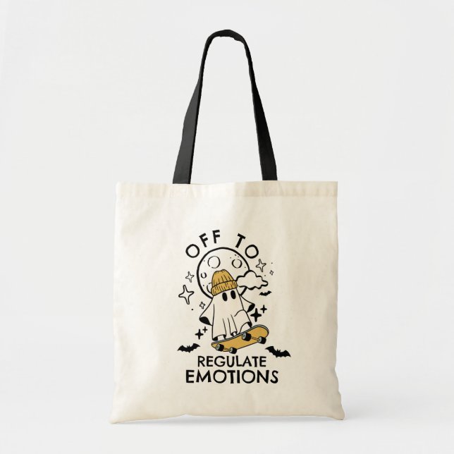 Bolsa Tote Indo Regular Emoções Fantasma Personalizado (Frente)