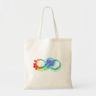 Bolsa Tote Infinidade com água-vivas do Arco-Íris