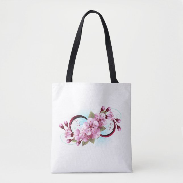 Bolsa Tote Infinidade com Flores de Flor Sakura (Frente)