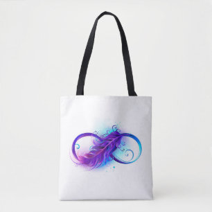 Bolsa Tote Infinidade com pena roxa