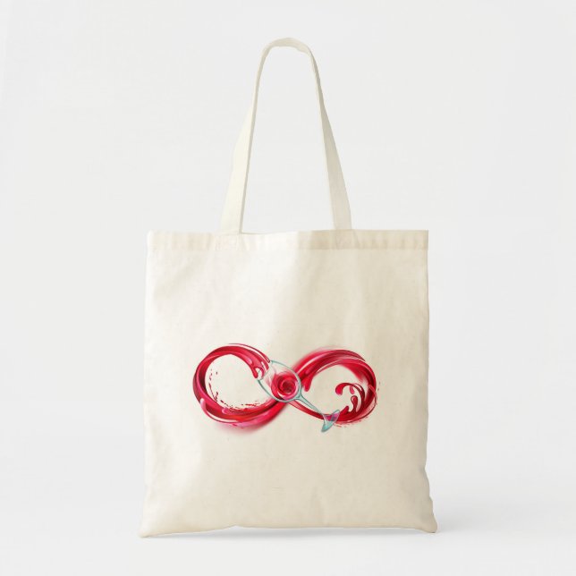 Bolsa Tote Infinidade com vinho tinto (Frente)