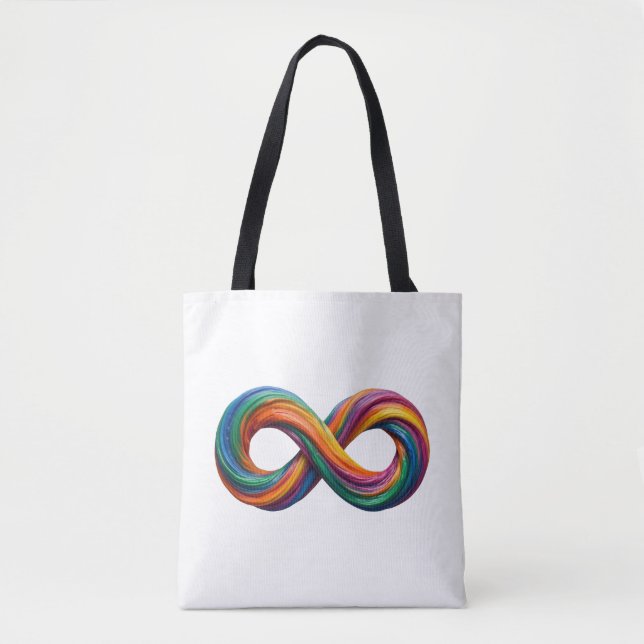 Bolsa Tote Infinito Arco-íris Colorido (Frente)