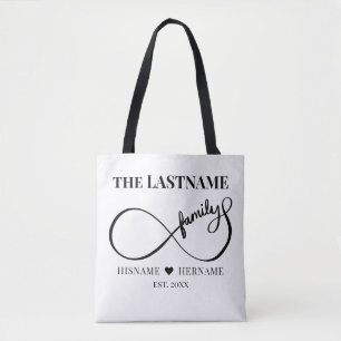Bolsa Tote Infinity Personalized Family Name e Est. Data