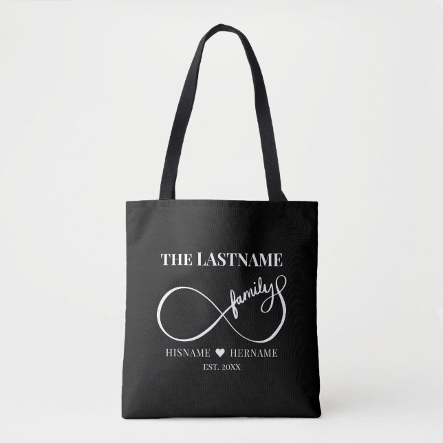Bolsa Tote Infinity Personalized Family Name e Est. Data (Frente)