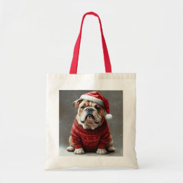Bolsa Tote Inglês Buldogue Christmas