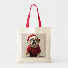 Bolsa Tote Inglês Buldogue Christmas