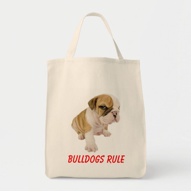 Bolsa Tote Inglês Bulldogs Regra de Cachorro Cachorro Saco (Frente)