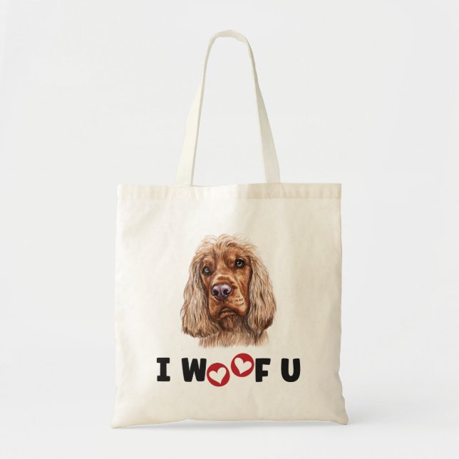Bolsa Tote Inglês Cocker Spaniel Dog Eu Te Amo (Frente)