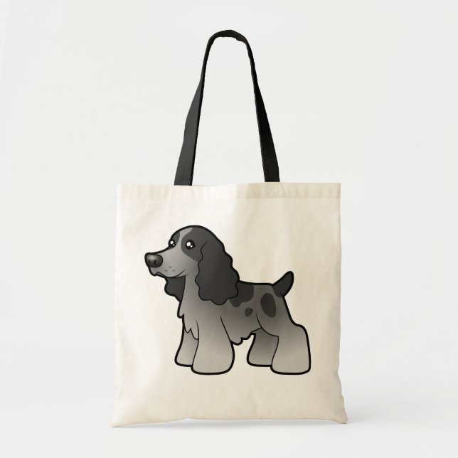 Bolsa Tote Inglês cocker spaniel dos desenhos animados (Frente)