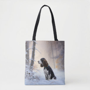 Bolsa Tote Inglês Springer Spaniel Deixe-o nevar Natal