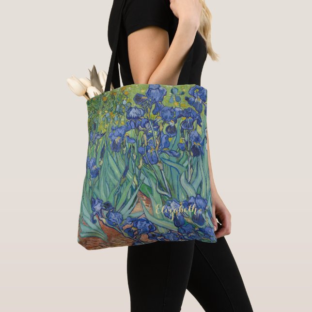Bolsa Tote Inicia Flores Vincent Van Gogh Monogrammed Art (Close Up)