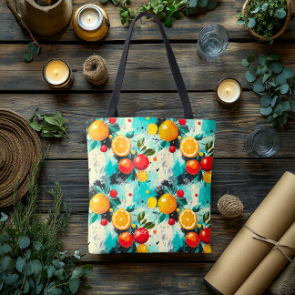 Bolsa Tote Iniciais de Citrus e Tote-Bag de Ameaça de Maçã