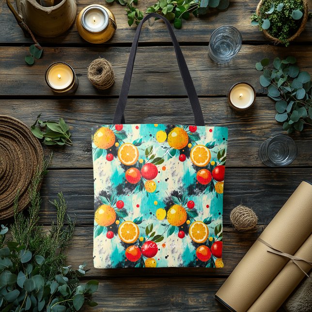 Bolsa Tote Iniciais de Citrus e Tote-Bag de Ameaça de Maçã (Criador carregado)