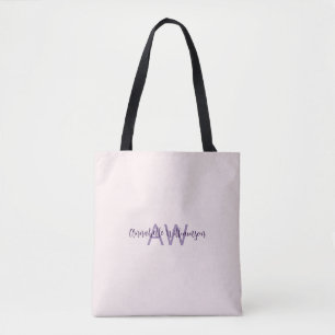 Bolsa Tote Iniciais do Tipo de Script Feminino e Nome Escamot