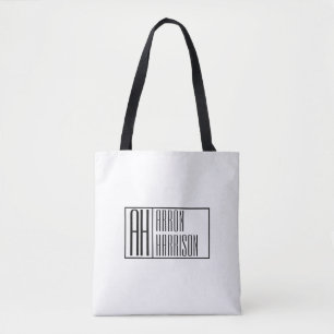 Bolsa Tote Iniciais Mínimas Modernas & Logotipo de Nome