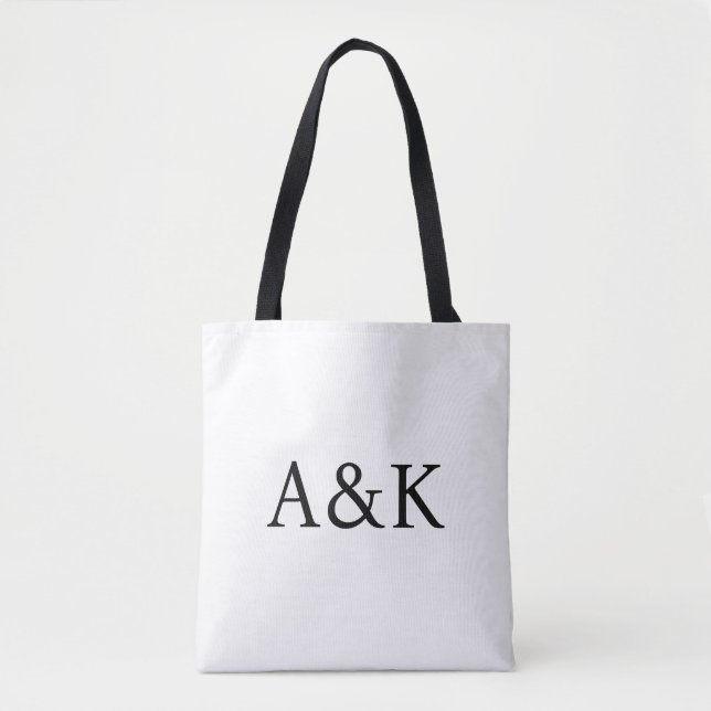 Bolsa Tote Iniciais Personalizadas em Branco (Frente)