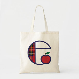 Bolsa Tote Inicial E da sacola do monograma de Apple do