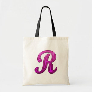 Bolsa Tote Inicial Glittery cor-de-rosa - R