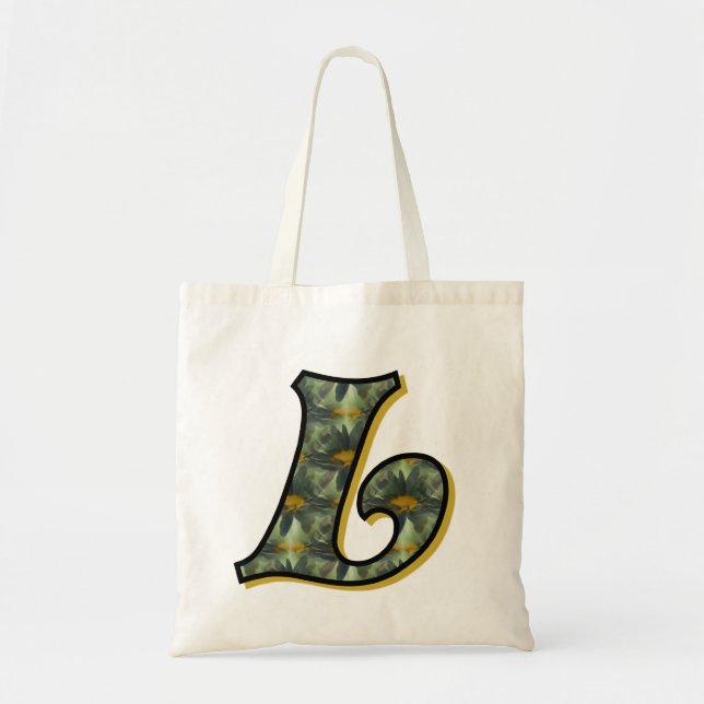 Bolsa Tote Inicial L Monograma de Margarida (Frente)