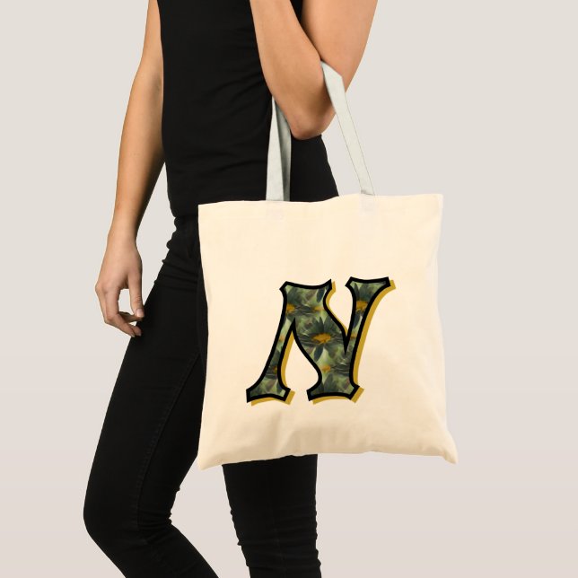 Bolsa Tote Inicial N Monograma Margarida (Frente (produto))