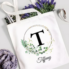 Bolsa Tote Inicial Personalizada & Nome Personalizado Monogra