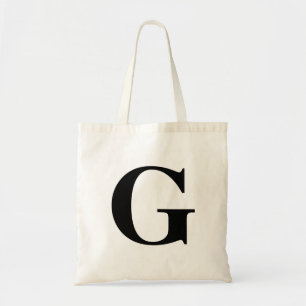 Bolsa Tote Inicial Preto Simples Moderno