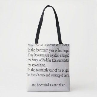 Bolsa Tote Inscrição Histórica do Pilar de Asoka em Nigali Sa