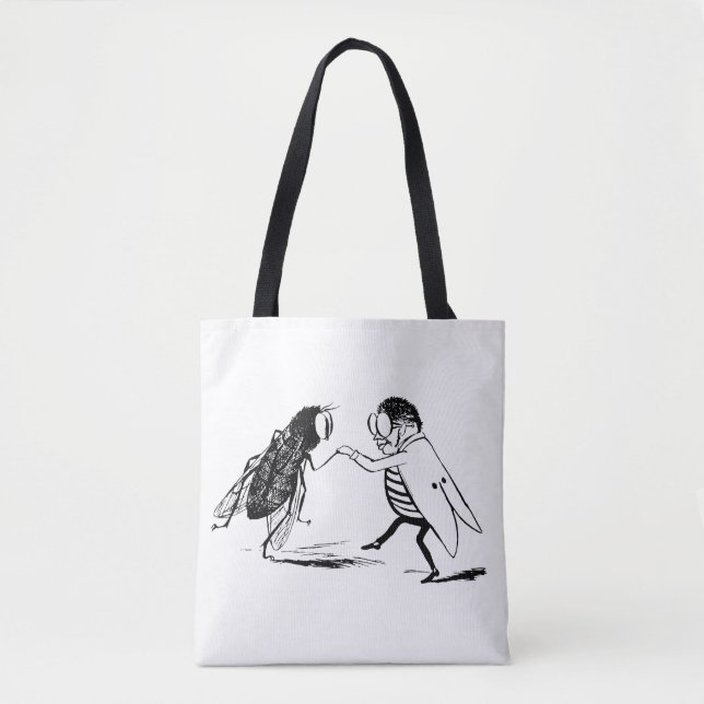 Bolsa Tote Insetos Antigos Dançando; Mosca Azul (Frente)