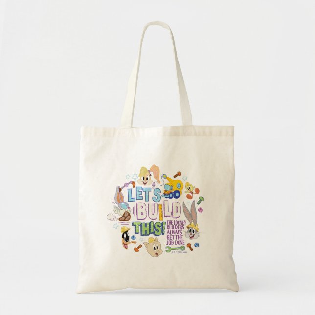 Bolsa Tote INSETOS BUNNY BUILDERS™| Desenho "Construir Este V (Frente)