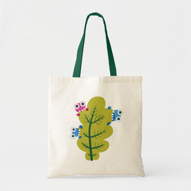 Bolsa Tote Insetos de Cartografia Gelados Comem Folha Verde (Frente)