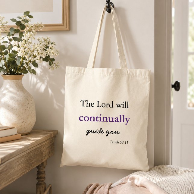 Bolsa Tote Inspiração cristã o Senhor irá guiar você (Criador carregado)