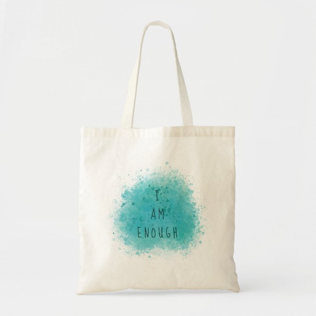 Bolsa Tote Inspiração I Am Suficiente Citação de Afirmação Si (Frente)