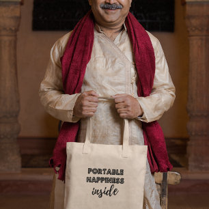 Bolsa Tote Inspiração Motivacional de Felicidade Portátil Den