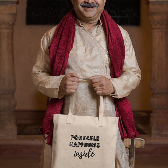 Bolsa Tote Inspiração Motivacional de Felicidade Portátil Den (Shop now and share the joy on the go!)