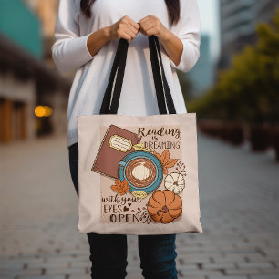 Bolsa Tote Inspiração para o Lover da Pumpkin e do Café Book