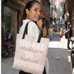 Bolsa Tote Inspiração Você É Uma Citação Positiva Tão Bonita<br><div class="desc">Inspiração Você É Uma Citação Positiva Tão Bonita</div>