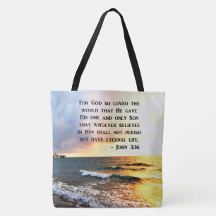 BOLSA TOTE INSPIRANDO JOHN 3:16 DESIGN DE FOTOGRAFIA OCEANA