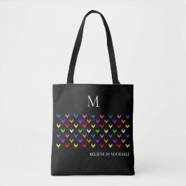 Bolsa Tote Inspirational Text Angel Pattern Monogrammed