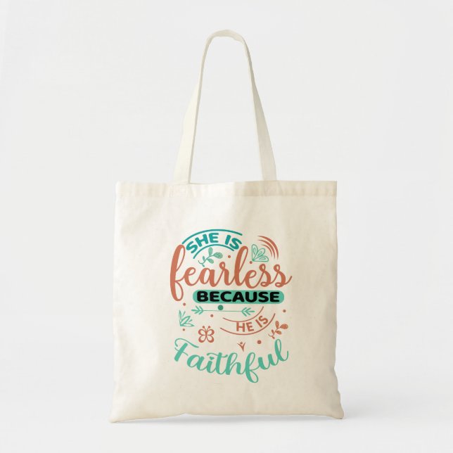 Bolsa Tote Inspirativo Ele é um Saco de Tote Cristão Fiel (Frente)