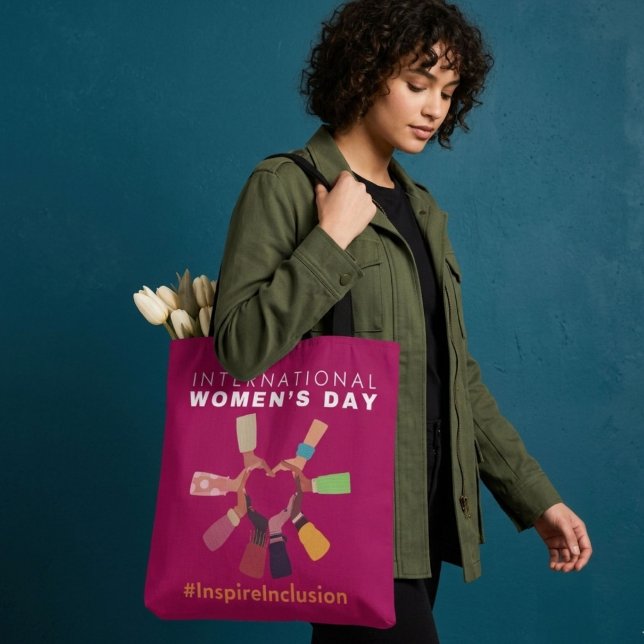 Bolsa Tote Inspire Inclusão Dia Internacional da Mulher (Criador carregado)
