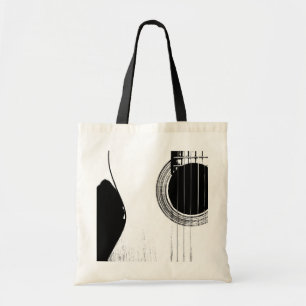 Bolsa Tote Instrumento Musical Guitar Preto Branco