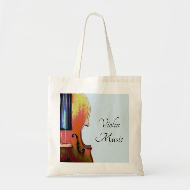 Bolsa Tote Instrumento Musical Violin Elegant Blue (Frente)
