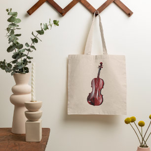 Bolsa Tote Instrumento Musical Violino Vermelho Elegante