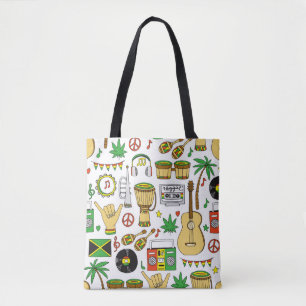 Bolsa Tote Instrumentos musicais sem descontinuidades. Reggae